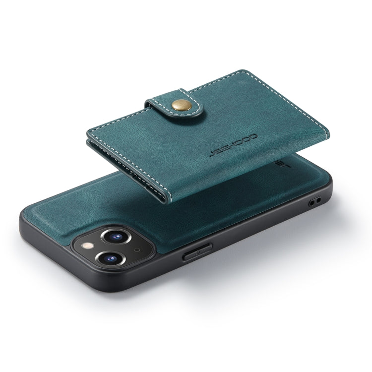 For iPhone 14 JEEHOOD Retro Magnetic Detachable Leather Phone Case (Blue) - iPhone 14 Cases by JEEHOOD | Online Shopping South Africa | PMC Jewellery | Buy Now Pay Later Mobicred