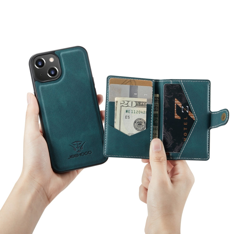 For iPhone 14 JEEHOOD Retro Magnetic Detachable Leather Phone Case (Blue) - iPhone 14 Cases by JEEHOOD | Online Shopping South Africa | PMC Jewellery | Buy Now Pay Later Mobicred