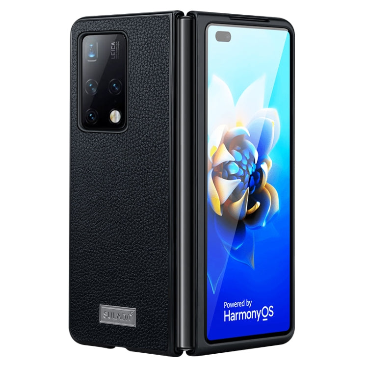 For Samsung Galaxy Z Fold4 SULADA Shockproof TPU + Handmade Leather Phone Case(Black) - Galaxy Z Fold4 5G Cases by SULADA | Online Shopping South Africa | PMC TechLife