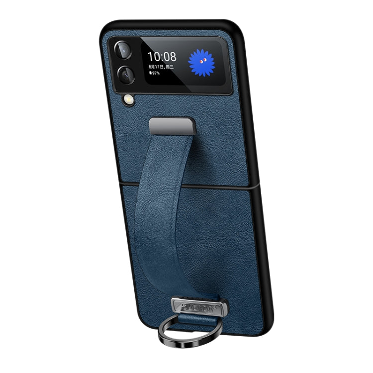 For Samsung Galaxy Z Flip4 SULADA Cool Series PC + Leather Texture Skin Feel Shockproof Phone Case(Blue) - Galaxy Z Flip4 5G Cases by SULADA | Online Shopping South Africa | PMC Jewellery