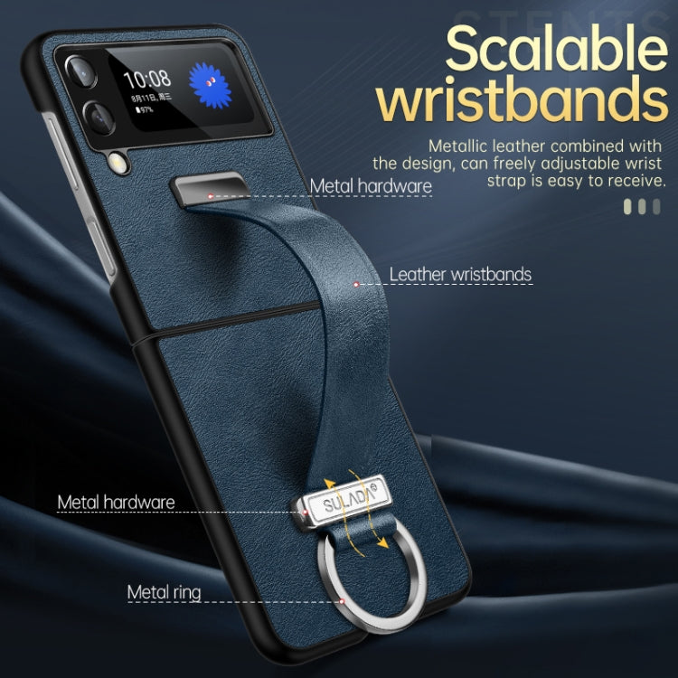 For Samsung Galaxy Z Flip4 SULADA Cool Series PC + Leather Texture Skin Feel Shockproof Phone Case(Blue) - Galaxy Z Flip4 5G Cases by SULADA | Online Shopping South Africa | PMC TechLife | Buy Now Pay Later Mobicred