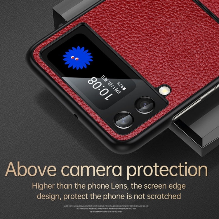 For Samsung Galaxy Z Flip4 SULADA Shockproof TPU + Handmade Leather Phone Case(Red) - free shipping - PMC TechLife - Order now!
