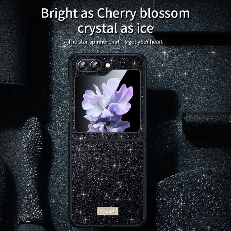 For Samsung Galaxy Z Flip5 SULADA Shockproof TPU + Handmade Leather Phone Case(Black) - Galaxy Z Flip5 Cases by SULADA | Online Shopping South Africa | PMC TechLife