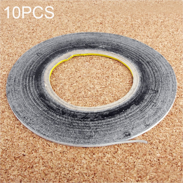 10 PCS 1mm Double Sided Adhesive Sticker Tape for Phone Touch Panel Repair, Length: 50m(Black) - Adhesive Sticker by PMC Jewellery | Online Shopping South Africa | PMC Jewellery