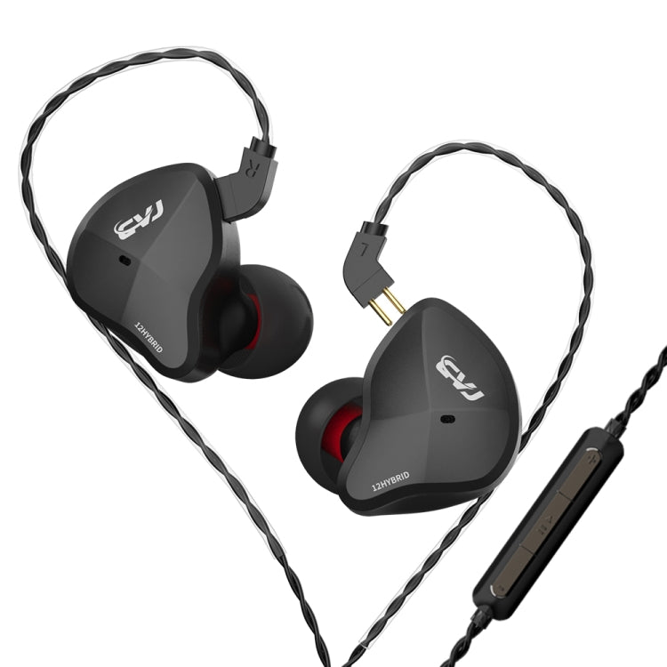CVJ-CSN In-Ear Dual Magnetic Circuit Dynamic HIFI Wired Earphone, Style:With Mic(Black) - free shipping - PMC TechLife - Order now!
