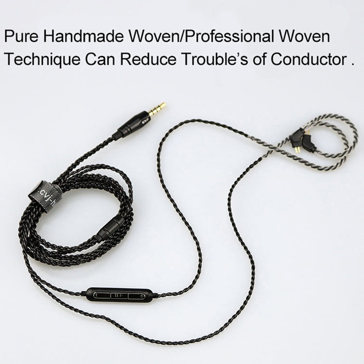 CVJ-V1 1.25m Oxygen-free Copper Silver Plated Upgrade Cable For 0.75mm Earphones, Without Mic - Cable & Splitter by CVJ | Online Shopping South Africa | PMC TechLife | Buy Now Pay Later Mobicred