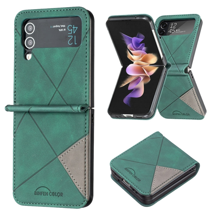 For Samsung Galaxy Z Flip4 Rhombus Texture Leather Phone Case(Green) - free shipping - PMC TechLife - Order now!