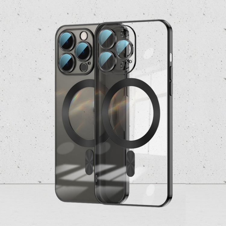 For iPhone 14 Pro Whorl Electroplated MagSafe Magnetic Phone Case(Black) - iPhone 14 Pro Cases by PMC TechLife | Online Shopping South Africa | PMC TechLife
