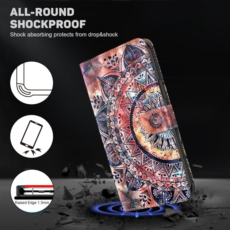 For Samsung Galaxy A52 5G / A52s 3D Painted Leather Phone Case(Colorful Mandala) - Galaxy Phone Cases by PMC TechLife | Online Shopping South Africa | PMC TechLife
