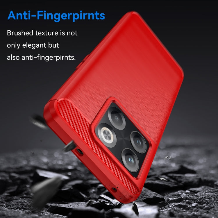 For OnePlus 10T Brushed Texture Carbon Fiber TPU Phone Case (Red) - free shipping - PMC TechLife - Order now!