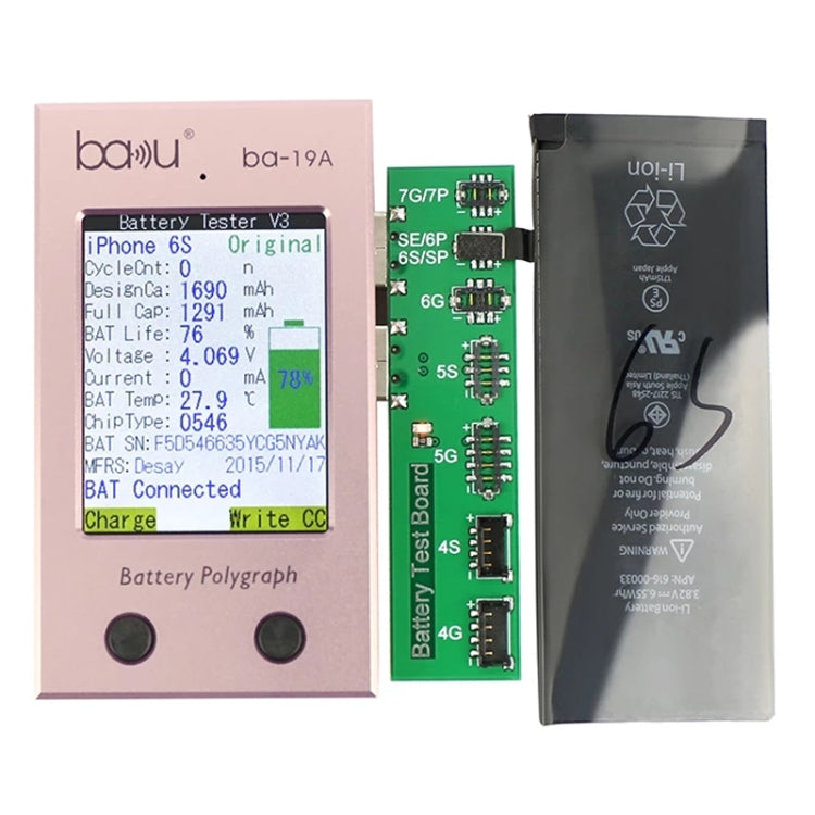 BAKU BA-19A Battery Polygraph for iPhone Battery(Rose Gold) - Test Tools by BAKU | Online Shopping South Africa | PMC Jewellery | Buy Now Pay Later Mobicred