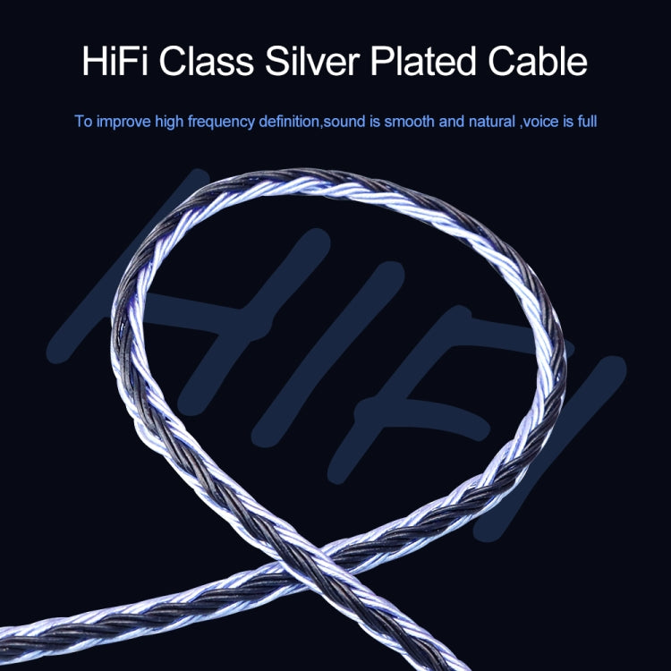 CVJ V3 1.2m 16 Cores Silver-plated 3.5mm Earphone Cable, Style:0.78mm(Silver) - Cable & Splitter by CVJ | Online Shopping South Africa | PMC TechLife | Buy Now Pay Later Mobicred