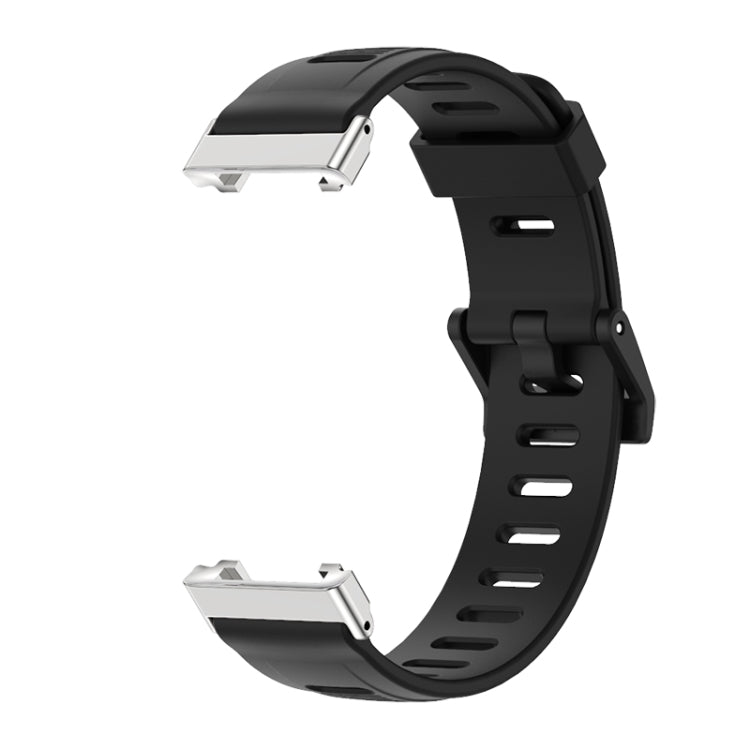 For Xiaomi Mi Band 7 Pro Mijobs Flat Hole TPU Watch Band(Black Silver) - Watch Bands by MIJOBS | Online Shopping South Africa | PMC TechLife | Buy Now Pay Later Mobicred