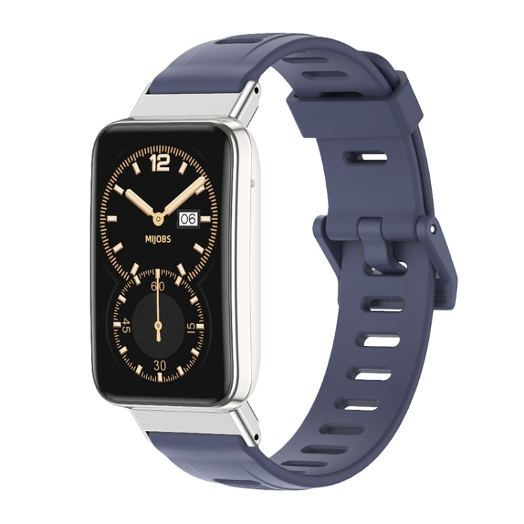 For Xiaomi Mi Band 7 Pro Mijobs Flat Hole TPU Watch Band(Blue Silver) - Watch Bands by MIJOBS | Online Shopping South Africa | PMC TechLife | Buy Now Pay Later Mobicred