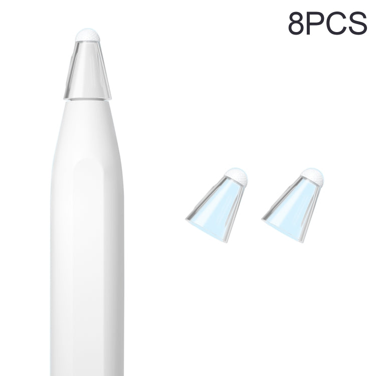 8 PCS / Set Fiber Texture Nib Protector For Apple Pencil(Transparent) - Pencil Accessories by PMC TechLife | Online Shopping South Africa | PMC TechLife