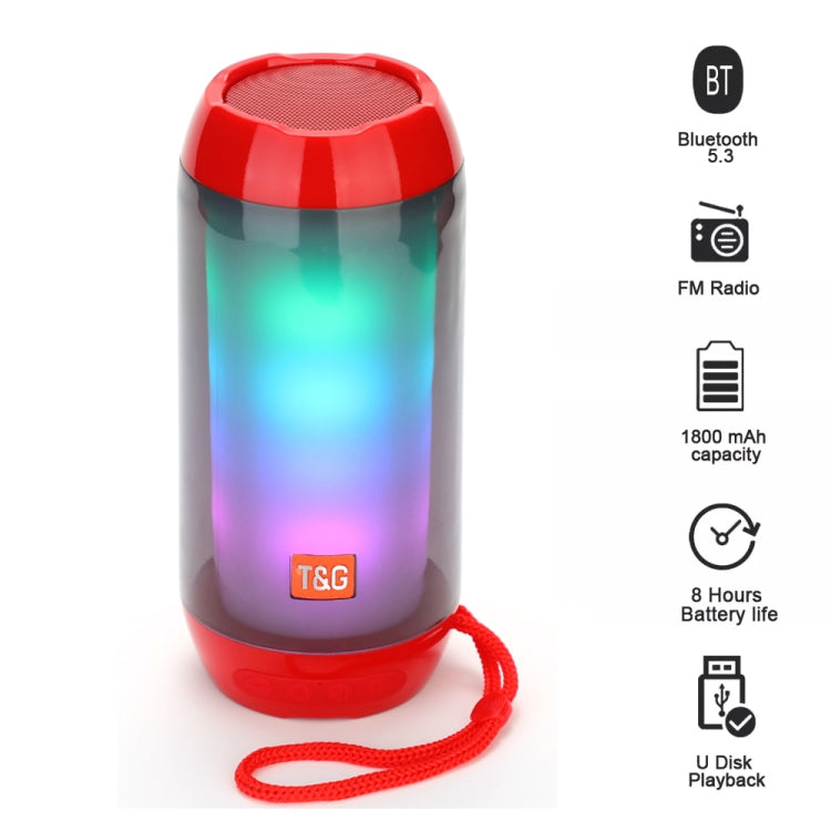 T&G TG643 Portable LED Light Waterproof Subwoofer Wireless Bluetooth Speaker(Light Blue) - Waterproof Speaker by T&G | Online Shopping South Africa | PMC TechLife | Buy Now Pay Later Mobicred