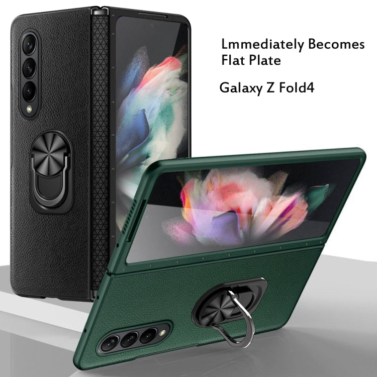 For Samsung Galaxy Z Fold4 GKK Litchi Pattern Foldable Protective Phone Case with Ring Holder(Red) - free shipping - PMC TechLife - Order now!