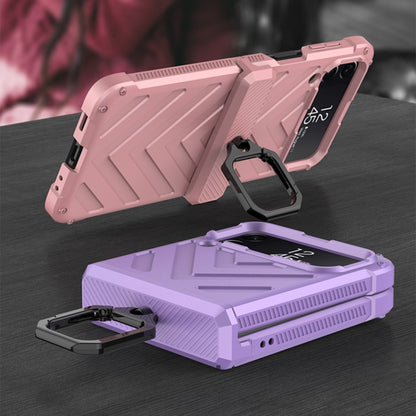 For Samsung Galaxy Z Flip4 GKK Sliding Camshield Magnetic Armor Flip Phone Case with Ring Holder(Purple) - Galaxy Z Flip4 5G Cases by GKK | Online Shopping South Africa | PMC Jewellery | Buy Now Pay Later Mobicred