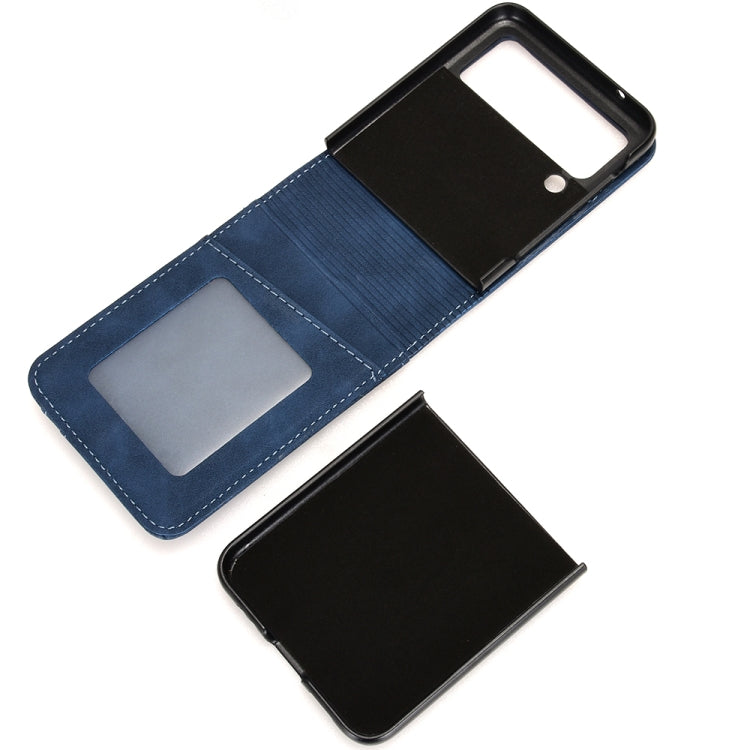 For Samsung Galaxy Z Flip4 5G Skin-feeling Half-split External Card Slot Folding Phone Case(Black) - Galaxy Z Flip4 5G Cases by PMC TechLife | Online Shopping South Africa | PMC TechLife | Buy Now Pay Later Mobicred