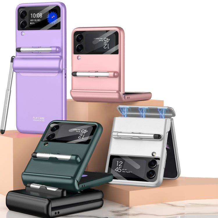 For Samsung Galaxy Z Flip4 GKK Magnetic Full Coverage Phone Flip Case with Pen(Pink) - Galaxy Z Flip4 5G Cases by GKK | Online Shopping South Africa | PMC TechLife | Buy Now Pay Later Mobicred