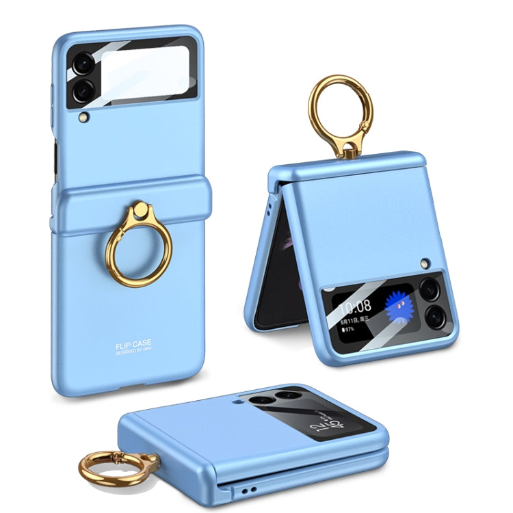 For Samsung Galaxy Z Flip4 GKK Magnetic Hinged Flip Case with Ring Holder(Blue) - Galaxy Z Flip4 5G Cases by GKK | Online Shopping South Africa | PMC Jewellery