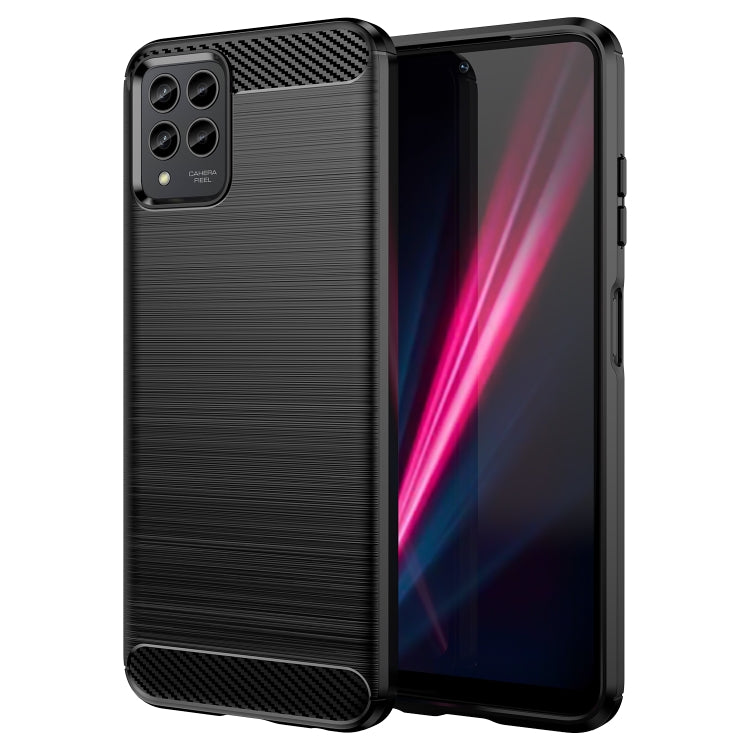 For T-Mobile REVVL 6 Pro 5G Brushed Texture Carbon Fiber TPU Phone Case(Black) - More Brand by PMC Jewellery | Online Shopping South Africa | PMC Jewellery