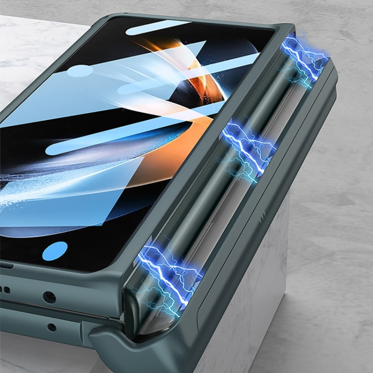 For Samsung Galaxy Z Fold4 GKK Integrated Magnetic Armor Flip Phone Case With Pen Box(Silver) - free shipping - PMC TechLife - Order now!