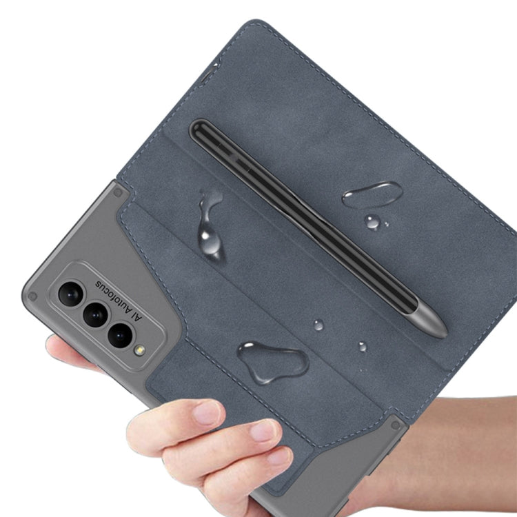For Samsung Galaxy Z Fold4 GKK Armor Flip Leather Phone Case with Pen Slots(Brown) - Galaxy Z Fold4 5G Cases by GKK | Online Shopping South Africa | PMC TechLife | Buy Now Pay Later Mobicred