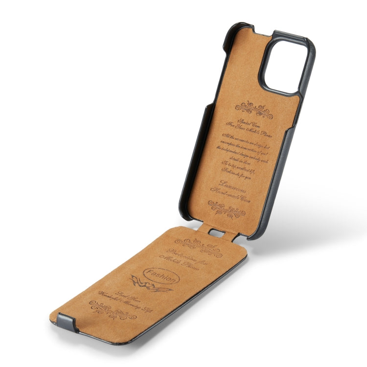 For iPhone 14 Pro Max Fierre Shann Oil Wax Texture Vertical Flip PU Phone Case (Black) - iPhone 14 Pro Max Cases by FIERRE SHANN | Online Shopping South Africa | PMC TechLife | Buy Now Pay Later Mobicred