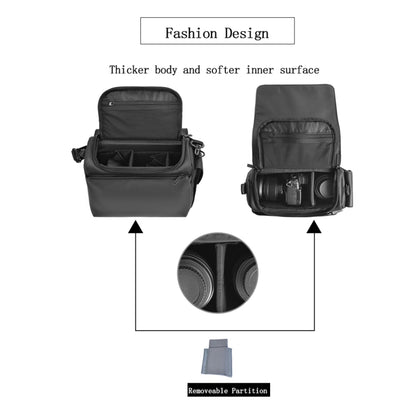 CADeN D73 Camera Sling Bag Water-resistant Shockproof Camera Handbag, Size:28 x 15 x 20cm Black - Strap Satchel by CADeN | Online Shopping South Africa | PMC Jewellery | Buy Now Pay Later Mobicred