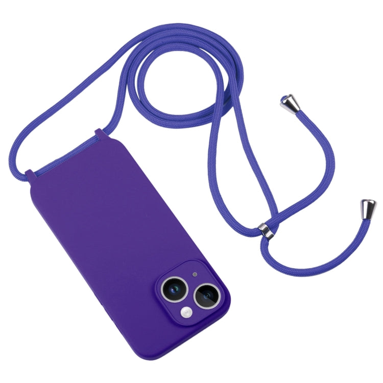 For iPhone 14 Crossbody Lanyard Liquid Silicone Case(Purple) - iPhone 14 Cases by PMC Jewellery | Online Shopping South Africa | PMC Jewellery