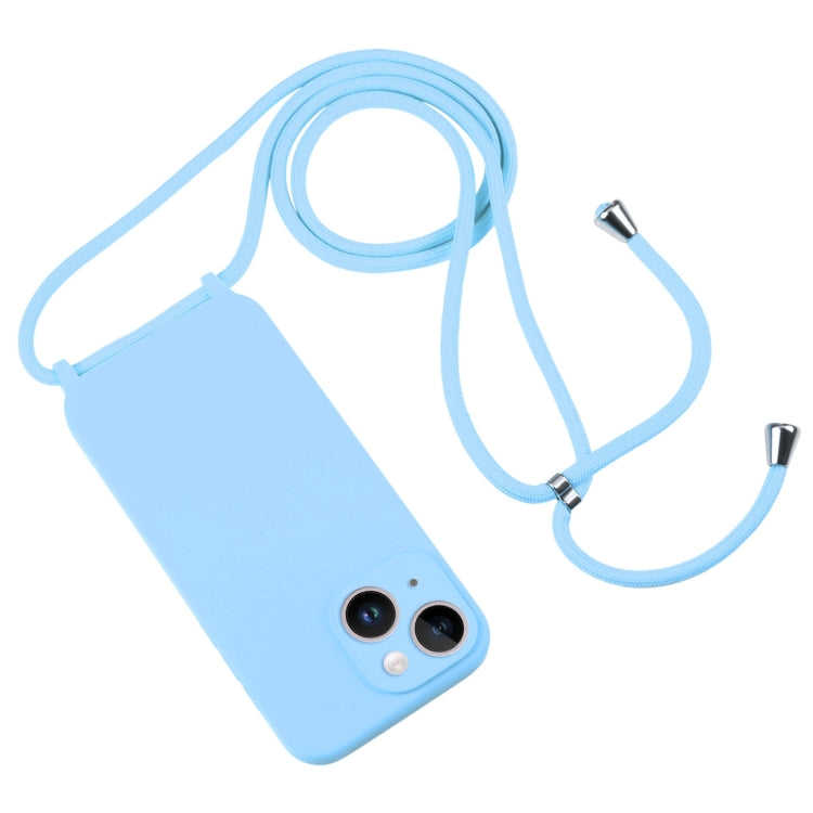 For iPhone 14 Crossbody Lanyard Liquid Silicone Case(Blue) - iPhone 14 Cases by PMC Jewellery | Online Shopping South Africa | PMC Jewellery