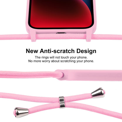 For iPhone 14 Crossbody Lanyard Liquid Silicone Case(Pink) - iPhone 14 Cases by PMC Jewellery | Online Shopping South Africa | PMC Jewellery