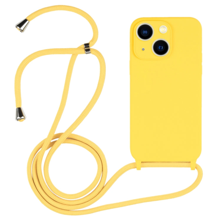 For iPhone 13 Crossbody Lanyard Liquid Silicone Case(Yellow) - iPhone 13 Cases by PMC TechLife | Online Shopping South Africa | PMC TechLife