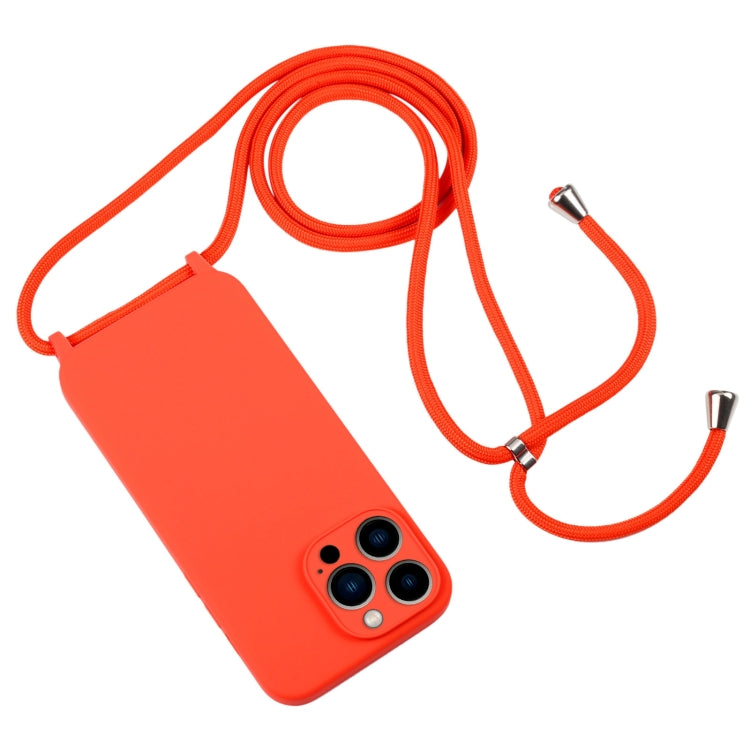 For iPhone 13 Pro Max Crossbody Lanyard Liquid Silicone Case(Orange) - free shipping - PMC TechLife - Order now!