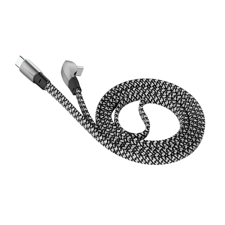 3A USB-C/Type-C to USB-C/Type-C Elbow Fast Charge Data Cable, Length:1.2m(Grey) - USB-C & Type-C Cable by PMC TechLife | Online Shopping South Africa | PMC TechLife | Buy Now Pay Later Mobicred