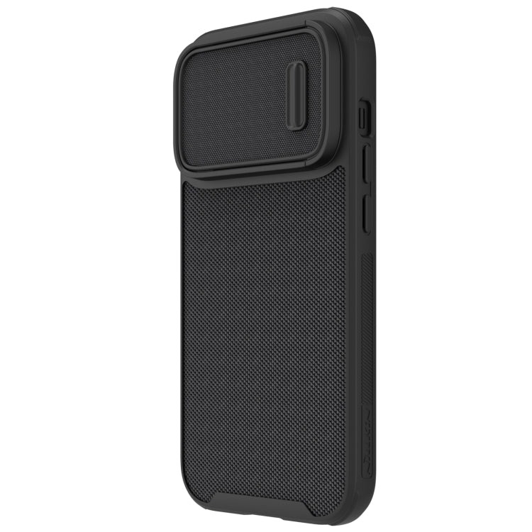 For iPhone 14 Pro NILLKIN 3D Textured Camshield PC + TPU Phone Case(Black) - iPhone 14 Pro Cases by NILLKIN | Online Shopping South Africa | PMC Jewellery