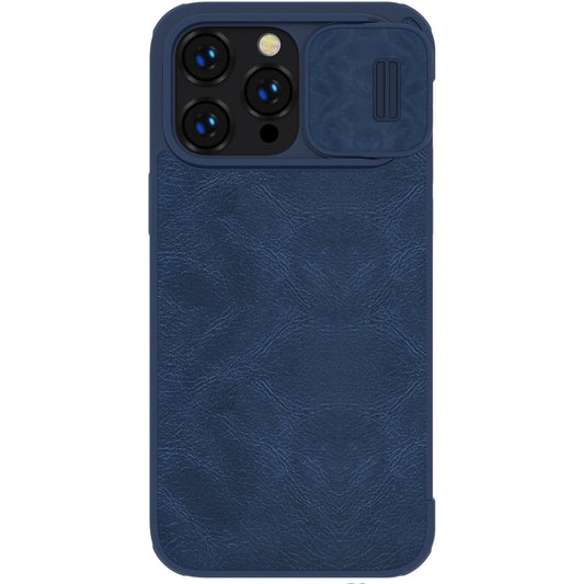 For iPhone 14 Pro Max NILLKIN QIN Series Pro Crazy Horse Texture Leather Case(Blue) - iPhone 14 Pro Max Cases by NILLKIN | Online Shopping South Africa | PMC Jewellery