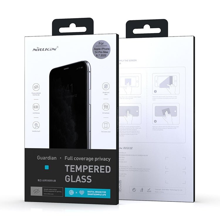 For iPhone 14 Pro Max NILLKIN Guardian Full Coverage Privacy Tempered Glass Film - iPhone 14 Pro Max Tempered Glass by NILLKIN | Online Shopping South Africa | PMC TechLife | Buy Now Pay Later Mobicred