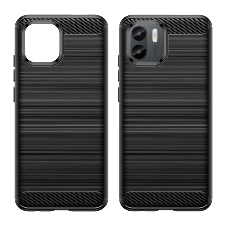 For Xiaomi Redmi A1 Brushed Texture Carbon Fiber TPU Phone Case(Black) - Xiaomi Cases by PMC Jewellery | Online Shopping South Africa | PMC Jewellery