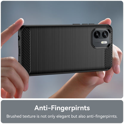 For Xiaomi Redmi A1 Brushed Texture Carbon Fiber TPU Phone Case(Black) - Xiaomi Cases by PMC Jewellery | Online Shopping South Africa | PMC Jewellery