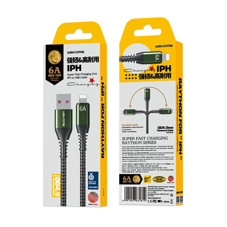 WEKOME WDC-169I Raython Series 6A USB to 8 Pin Fast Charge Data Cable Length: 1m(Black) - Normal Style Cable by WK | Online Shopping South Africa | PMC TechLife