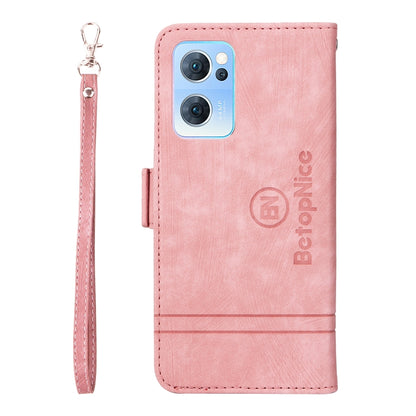 For OPPO Reno 7 5G Global / Find X5 Lite BETOPNICE Dual-side Buckle Leather Phone Case(Pink) - OPPO Cases by BETOPNICE | Online Shopping South Africa | PMC Jewellery | Buy Now Pay Later Mobicred