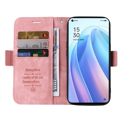 For OPPO Reno 7 5G Global / Find X5 Lite BETOPNICE Dual-side Buckle Leather Phone Case(Pink) - OPPO Cases by BETOPNICE | Online Shopping South Africa | PMC Jewellery | Buy Now Pay Later Mobicred