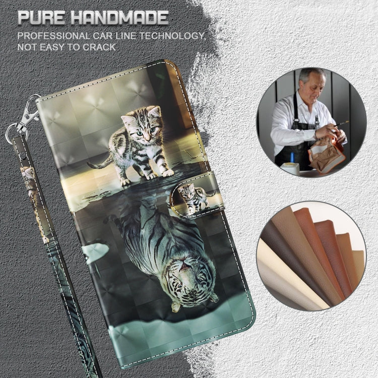 For Xiaomi Poco F4 3D Painting Pattern TPU + PU Phone Case(Cat Tiger) - free shipping - PMC TechLife - Order now!