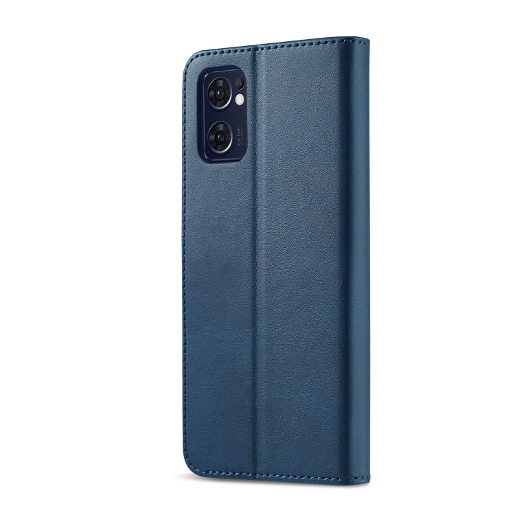 For OPPO A77 5G / A97 5G / Realme V23 LC.IMEEKE Calf Texture Leather Phone Case(Blue) - OPPO Cases by LC.IMEEKE | Online Shopping South Africa | PMC TechLife | Buy Now Pay Later Mobicred