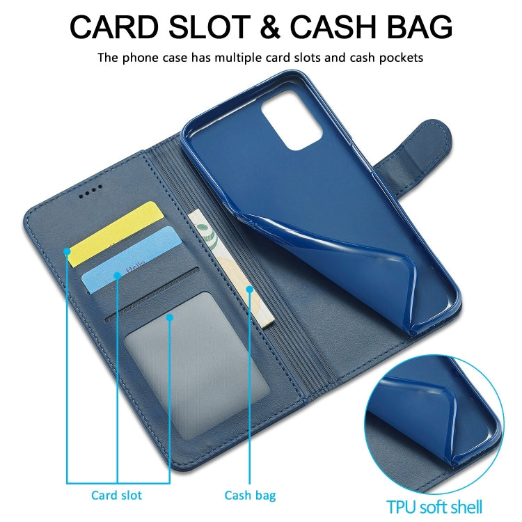 For OPPO A77 5G / A97 5G / Realme V23 LC.IMEEKE Calf Texture Leather Phone Case(Blue) - OPPO Cases by LC.IMEEKE | Online Shopping South Africa | PMC TechLife | Buy Now Pay Later Mobicred
