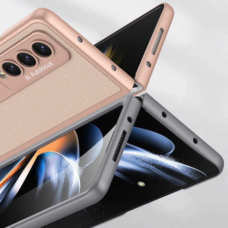 For Samsung Galaxy Z Fold4 GKK Ultra-thin Plain Leather Full Phone Case with Stand(Carbon Fiber Texture) - free shipping - PMC TechLife - Order now!