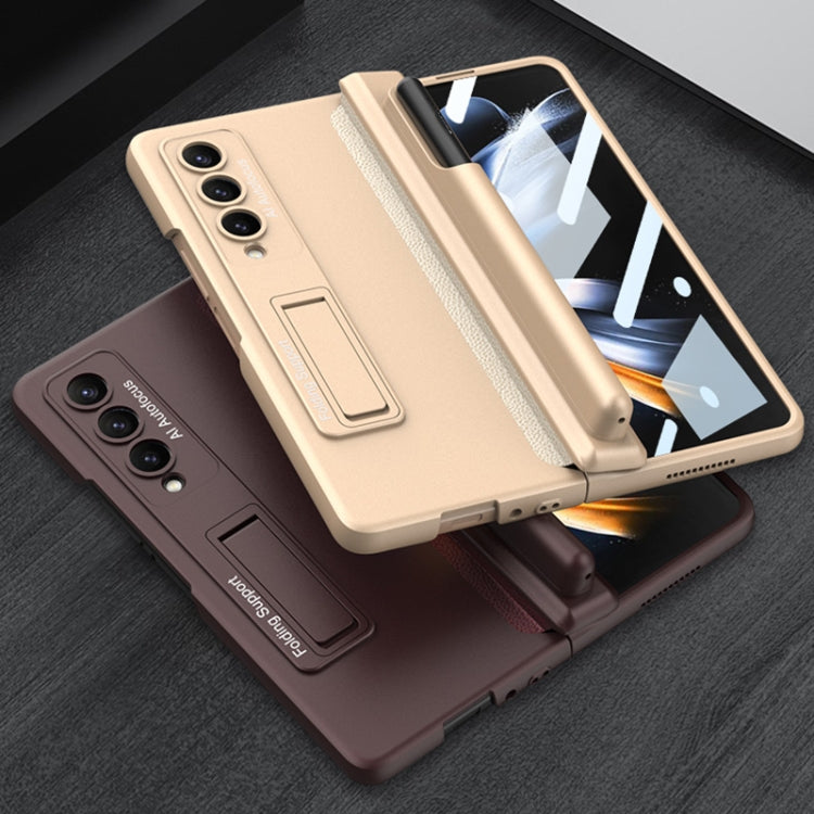 For Samsung Galaxy Z Fold4 GKK Magnetic Hinge Flip Phone Case with Pen Holder & Holder(Green) - free shipping - PMC TechLife - Order now!