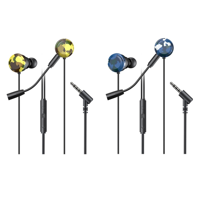 awei L6 1.2m In-ear E-sports Wired Headset With Microphone(Yellow) - In Ear Wired Earphone by awei | Online Shopping South Africa | PMC Jewellery